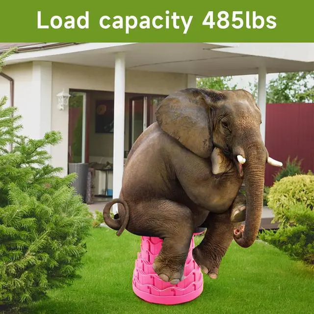 Alt view image 6 of 6 - Upgraded Folding Stool - 485lbs Load Capacity,Telescopic Stool,Portable Collapsible Seat for Camping,Fishing,Hiking,Travel (Square-Pink)