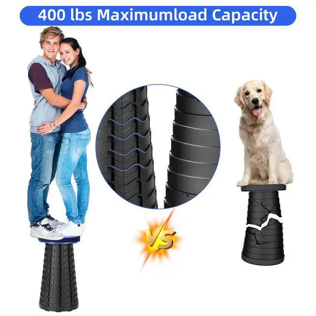 Alt view image 4 of 7 - Collapsible Stool, Folding Chair - Upgraded Portable Chair with 400lbs Load Capacity, Perfect for Camping, Fishing, Hiking - Folding Stool with Carrying Straps, Gifts for Fisherman (Blue)