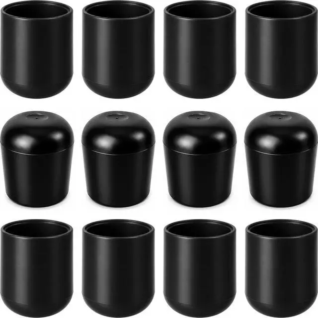 Main image of Metal Folding Chair Leg Caps, 7/8 Inch, Black Chair Caps, 12 Pack