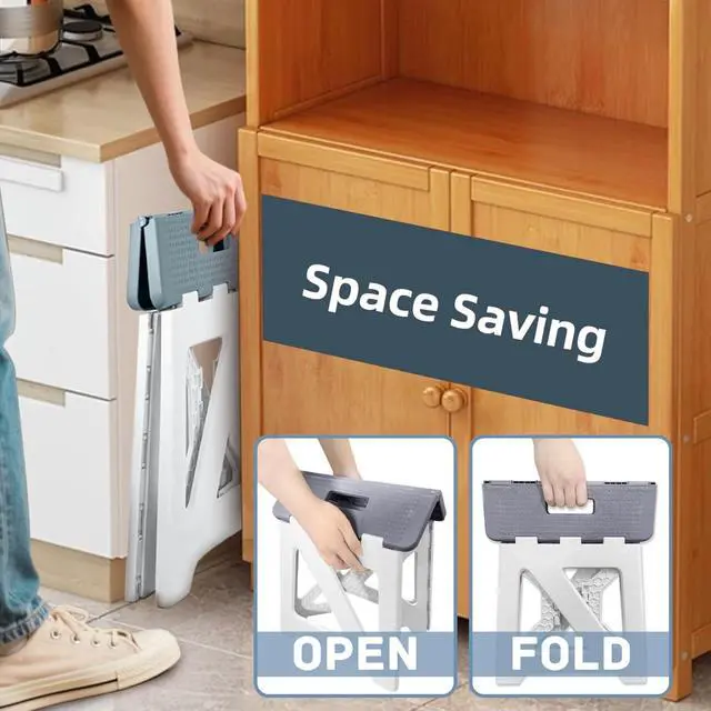 Alt view image 5 of 7 - Folding Shower Chair for Inside Shower | Safety Anti-Slip & Waterproof Foldable Shower Seat 330lbs | Small Portable Travel Shower Stool Bath Seat Bench for Elderly, Disabled & Injured