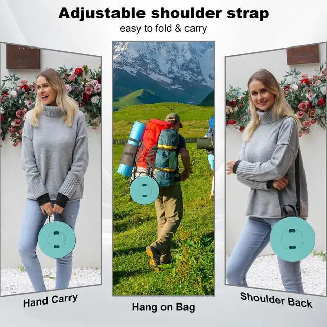 Alt view image 4 of 7 - Upgraded Collapsible Stool with Cushion,600LBS Max Weight,18.1" Height Adjustable,Sturdy Portable Telescoping Stool,Folding Camping Stool for Outdoor Hiking Travel