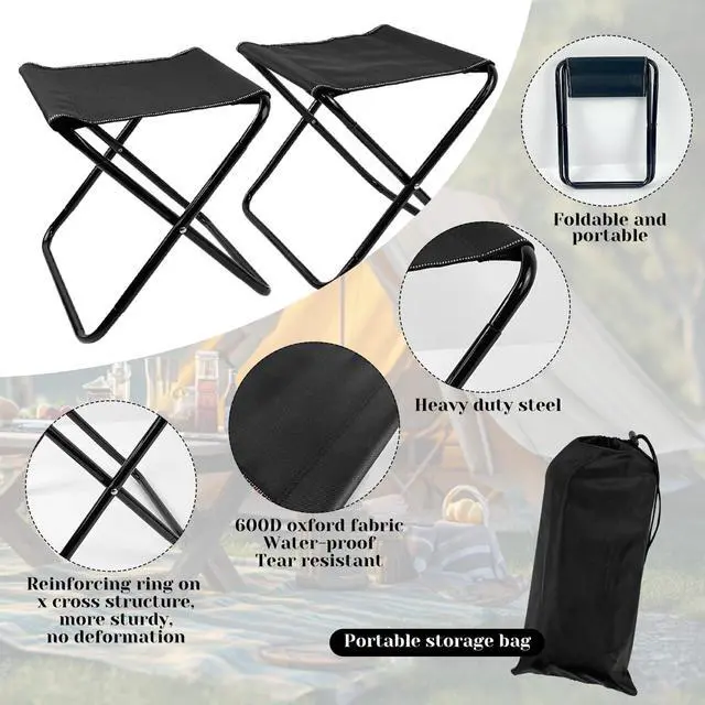 Alt view image 5 of 7 - Folding Camping Table with Chairs Lightweight Picnic Table and 2 Chairs for Beach Hiking Travel Fishing BBQ,Outdoor Sturdy Table and Chairs Set with Storage Bags