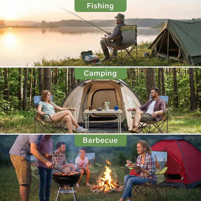 Alt view image 6 of 6 - Camping Chairs 2 Pack with Animal Print,Folding Lawn Chair with Cup Holder & Carry Bag for Outdoor,Sports,Beach,Fishing,Sports