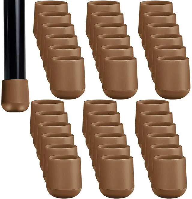 Main image of 36 Pieces 7/8 Inch Folding Chair Leg Caps Heavy-Duty Plastic Chair End Caps Non-Marring Furniture Glides Round Hardwood Floor Protectors (Beige)