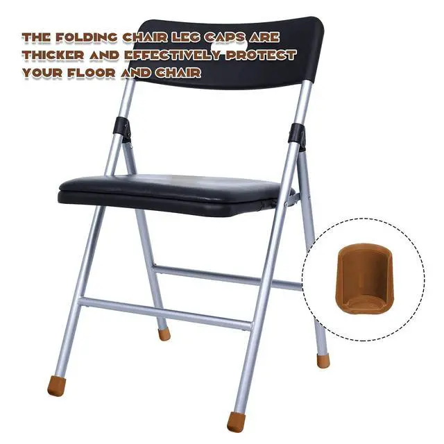 Alt view image 5 of 7 - 36 Pieces 7/8 Inch Folding Chair Leg Caps Heavy-Duty Plastic Chair End Caps Non-Marring Furniture Glides Round Hardwood Floor Protectors (Beige)