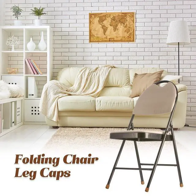 Alt view image 6 of 7 - 36 Pieces 7/8 Inch Folding Chair Leg Caps Heavy-Duty Plastic Chair End Caps Non-Marring Furniture Glides Round Hardwood Floor Protectors (Beige)