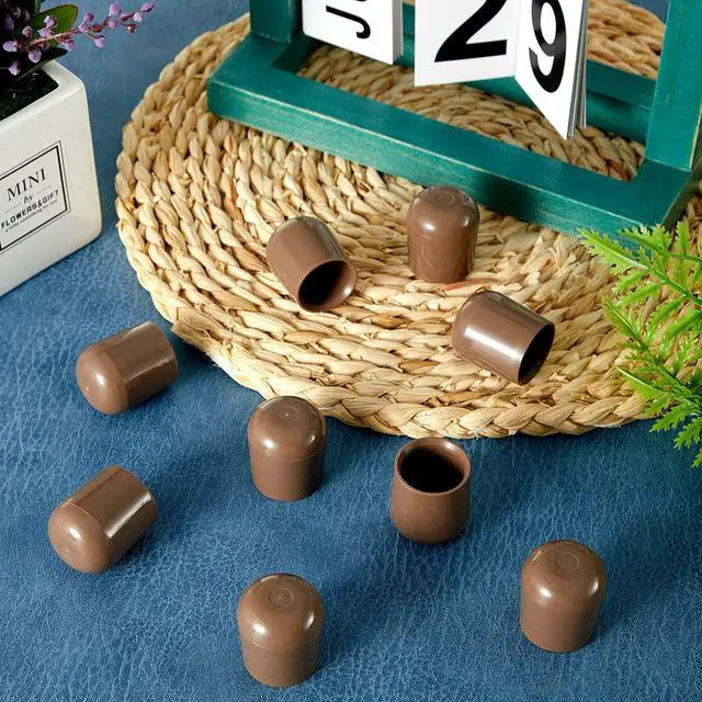 Alt view image 7 of 7 - 36 Pieces 7/8 Inch Folding Chair Leg Caps Heavy-Duty Plastic Chair End Caps Non-Marring Furniture Glides Round Hardwood Floor Protectors (Beige)