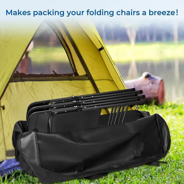 Alt view image 6 of 7 - Heavy Duty Folding Chair Storage Bag,Large Waterproof Carry Bag for Metal,Wooden and Plastic Chairs,with Sturdy Handle (41"L x 12" W x 20" H)