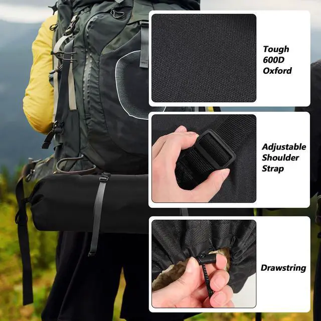 Alt view image 3 of 7 - 2 Pack 43.3×13.7 Inches Heavy Duty Camping Chair Replacement Bag Large Folding Chair Carry Bag with Adjustable Shoulder Strap Oxford Cloth Storage Tent Bag for Outdoor Camping Travel Sports (Black)