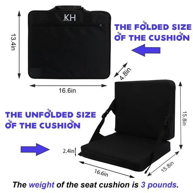 Alt view image 3 of 7 - Indoor & Outdoor Folding Chair Cushion, Foldable Portable Stadium Seat,Chair Cushion for Sports Events, Outing, TravellingHiking, Fishing