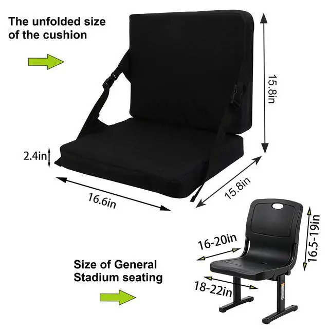 Alt view image 6 of 7 - Indoor & Outdoor Folding Chair Cushion, Foldable Portable Stadium Seat,Chair Cushion for Sports Events, Outing, TravellingHiking, Fishing