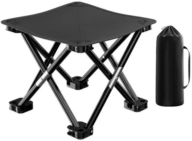Main image of Portable Folding Camping Stool, Outdoor Camping Lightweight Small Chair for Gardening Fishing BBQ Hiking and Beach, Stool Seat with Carry Bag(Black)