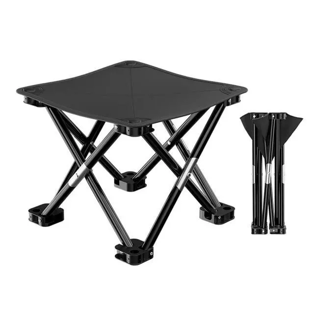 Alt view image 3 of 7 - Portable Folding Camping Stool, Outdoor Camping Lightweight Small Chair for Gardening Fishing BBQ Hiking and Beach, Stool Seat with Carry Bag(Black)