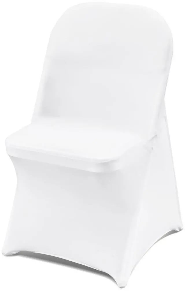 Main image of 12 PCS White Folding Chair Covers, Kitchen Chairs Cover, Universal Washable Slipcovers Protector, Removable Chair Seat Covers, for Wedding Party Dining Room Banquet Event