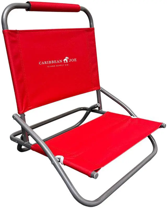 Main image of Folding Beach Chair, 1 Position Lightweight and Portable Foldable Outdoor Camping Chair, Red
