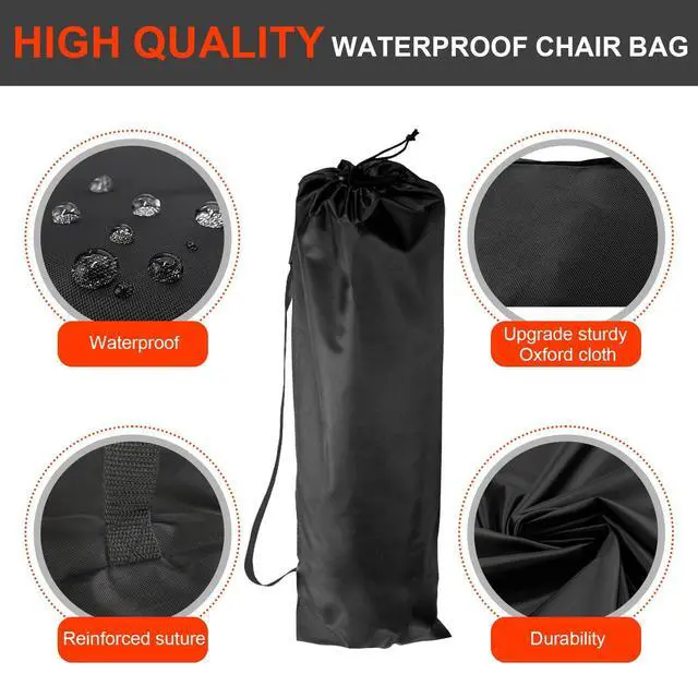 Alt view image 3 of 6 - Large Camping Chair Bags Replacement for Coleman, Camp Folding Chair Bags, Lawn Chair Bag Replacement Outdoors & Sports,37.2 Inches, Black, 2 Pack