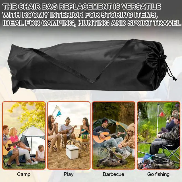 Alt view image 6 of 6 - Large Camping Chair Bags Replacement for Coleman, Camp Folding Chair Bags, Lawn Chair Bag Replacement Outdoors & Sports,37.2 Inches, Black, 2 Pack
