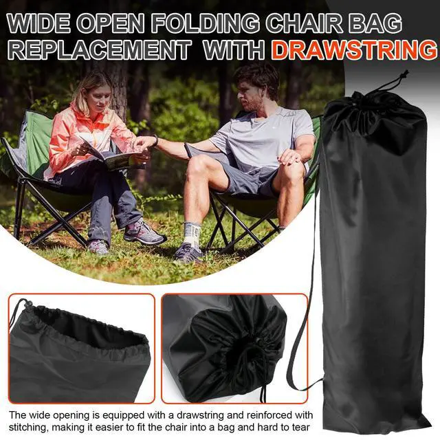 Alt view image 5 of 6 - Large Camping Chair Bags Replacement for Coleman, Camp Folding Chair Bags, Lawn Chair Bag Replacement Outdoors & Sports,37.2 Inches, Black, 2 Pack