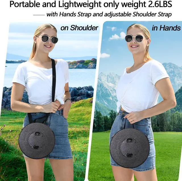 Alt view image 5 of 7 - Telescoping Stool with Thick Cushion, H18.1 D10.24 Collapsible Retractable More Sturdy Capacity 600Ib, Portable Camping Adjustable Folding Stool for Garden Fishing Hiking Mountain BBQ