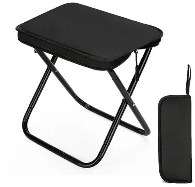 Main image of Folding Camping Stools, Portable Collapsible Fishing Stool, Lightweight Compact Foldable Chair for Outdoor Hiking Travel Picnic (Black)