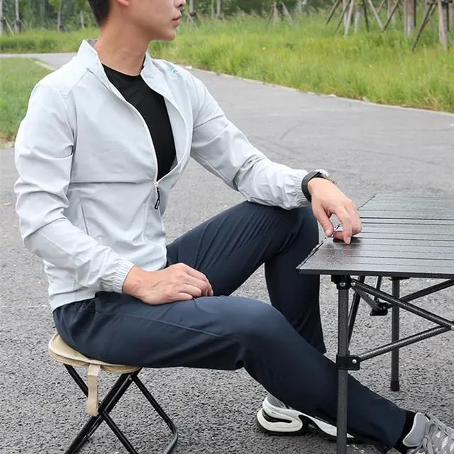 Alt view image 7 of 7 - Folding Camping Stools, Portable Collapsible Fishing Stool, Lightweight Compact Foldable Chair for Outdoor Hiking Travel Picnic (Black)