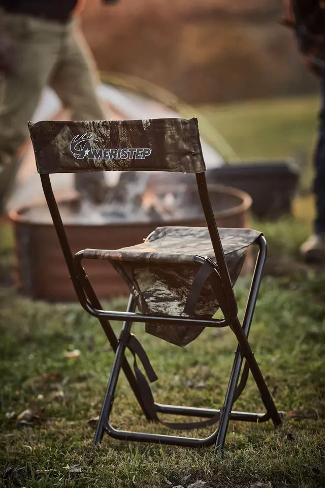 Alt view image 4 of 4 - Hunting Foldable Design Portable Lightweight High-Back Blind Chair with Backrest, Mossy Oak Break-up Country