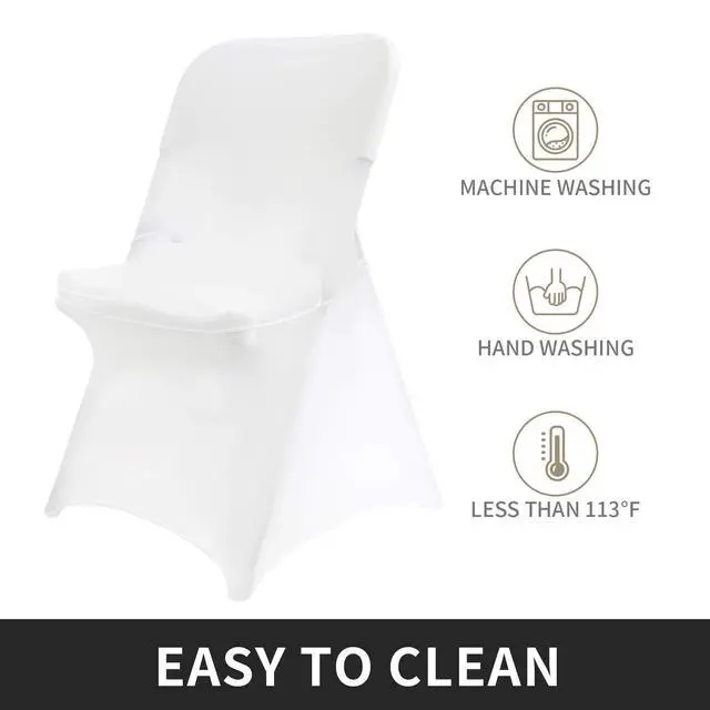 Alt view image 2 of 7 - Stretch Spandex Folding Chair Cover for Wedding Party Dining Banquet Event (White,12pcs)