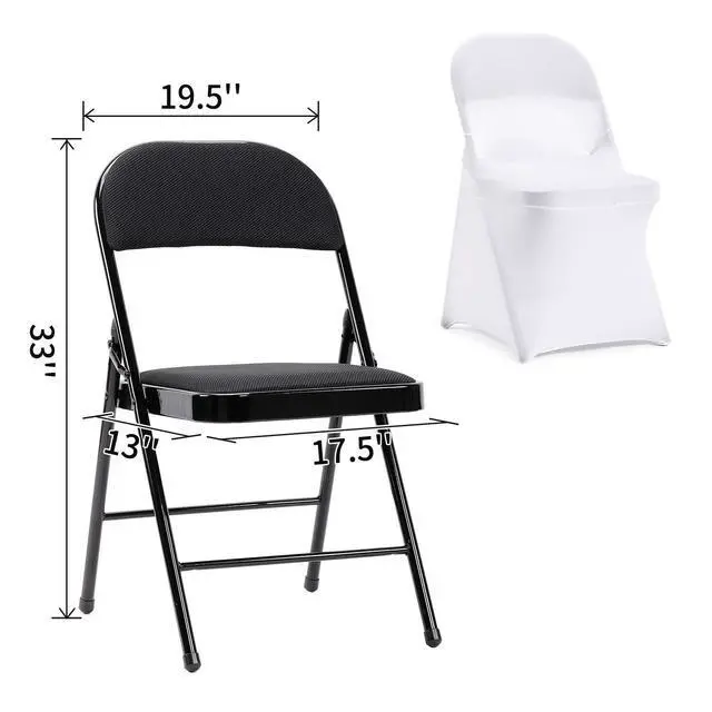Alt view image 4 of 7 - Stretch Spandex Folding Chair Cover for Wedding Party Dining Banquet Event (White,12pcs)