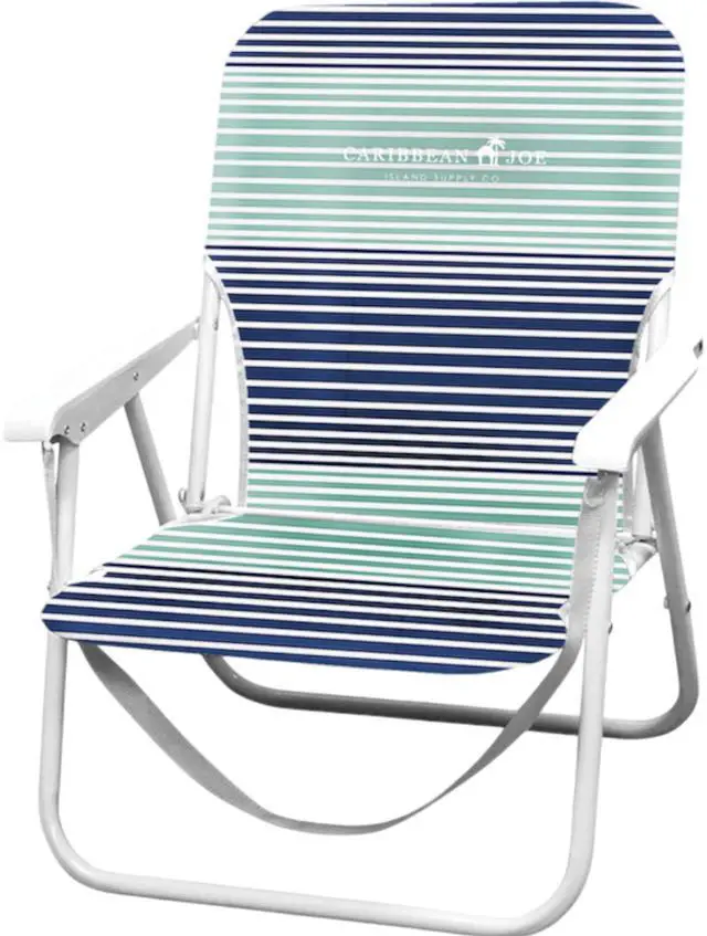 Main image of Folding Beach Chair, 1 Position Lightweight and Portable Foldable Outdoor Camping Chair with Carry Strap, Horizon Stripe