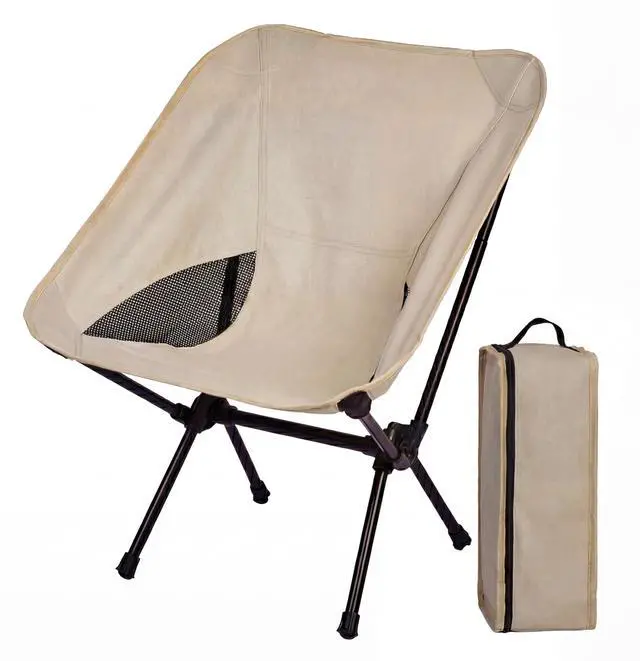 Main image of Camping Chair Portable Backpacking Chair - Ultralight Folding Chair - Compact, Lightweight Foldable Chairs for Hiking Mountaineering Beach (Beige)
