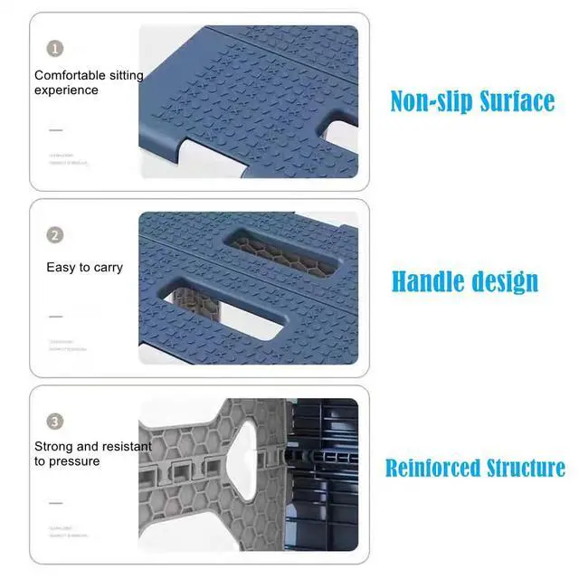 Alt view image 4 of 7 - Foldable Bath Shower Safety Chair Seat Grey, Foldable and Anti-Slip Bench Bathtub Stool for Elderly or Seniors (Foldable ShowerChair 15.7" H Grey, Seat Size 12.4" x 8.3