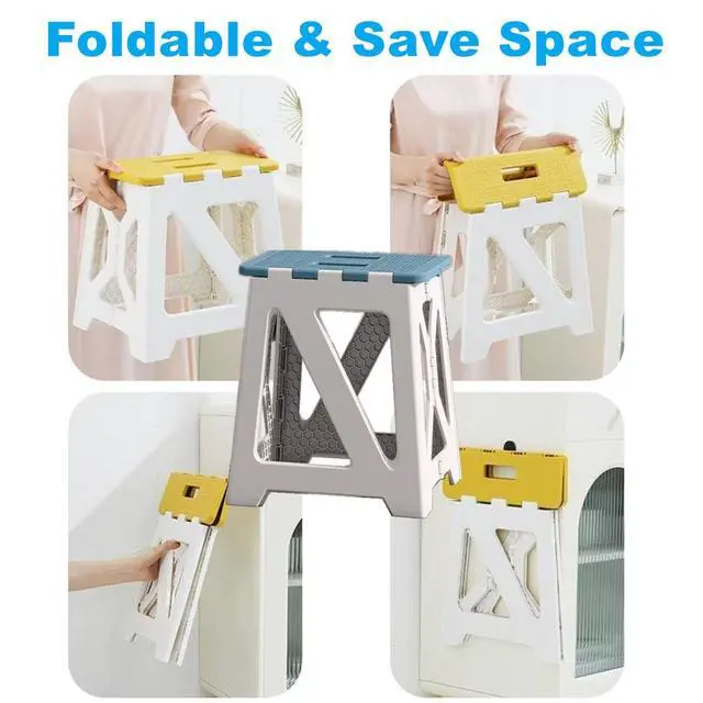 Alt view image 6 of 7 - Foldable Bath Shower Safety Chair Seat Grey, Foldable and Anti-Slip Bench Bathtub Stool for Elderly or Seniors (Foldable ShowerChair 15.7" H Grey, Seat Size 12.4" x 8.3