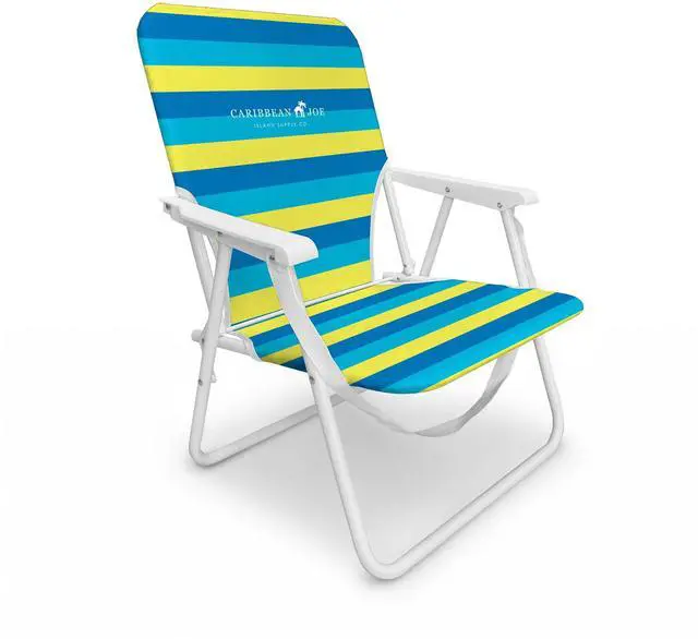 Main image of Folding Beach Chair, 1 Position Lightweight and Portable Foldable Outdoor Camping Accessories with Carry Strap (Bold Stripe, 200lbs Capacity)