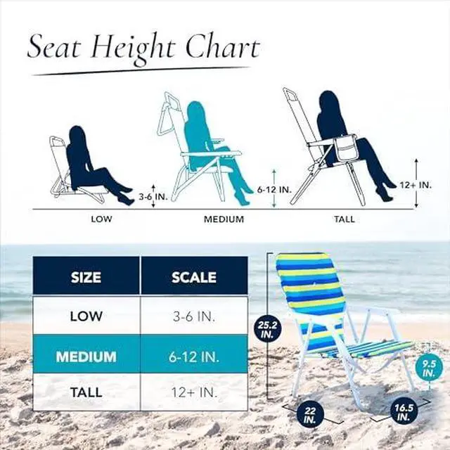 Alt view image 5 of 6 - Folding Beach Chair, 1 Position Lightweight and Portable Foldable Outdoor Camping Accessories with Carry Strap (Bold Stripe, 200lbs Capacity)