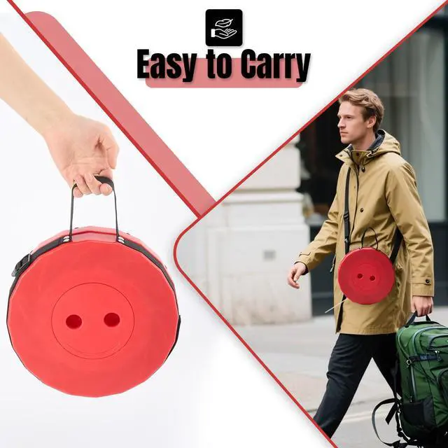 Alt view image 6 of 7 - Upgraded Foldable Stool Thickened Set of 2, Portable Collapsible Stool Retractable Stool, Foldable Portable Collapsible Chair for Fishing, Hiking Tours, BBQ, Parties, Outdoor Activities (Red)
