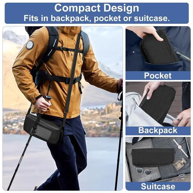 Alt view image 3 of 7 - Portable Folding Camp Stool with Side Pocket, Lightweight Foldable Camping Stool for Adults, Backpacking Travel Fishing Stool Mini Chair, Compact Folding Seat with Storage Bag