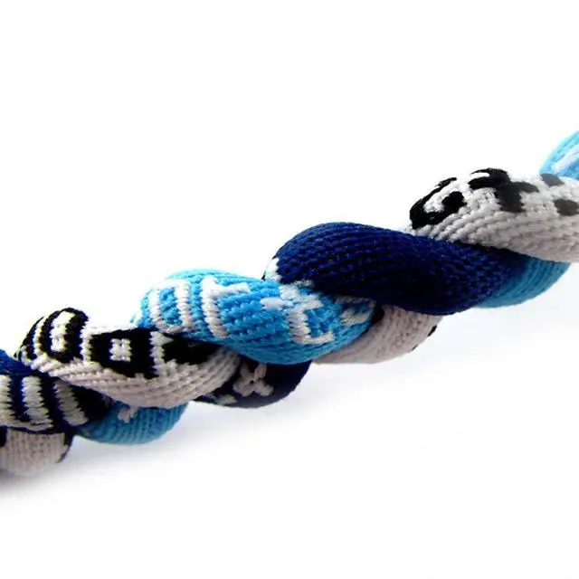 Alt view image 2 of 2 - 18" Sport Braided Rope Tornado Necklace, Blue/Dark Blue/White