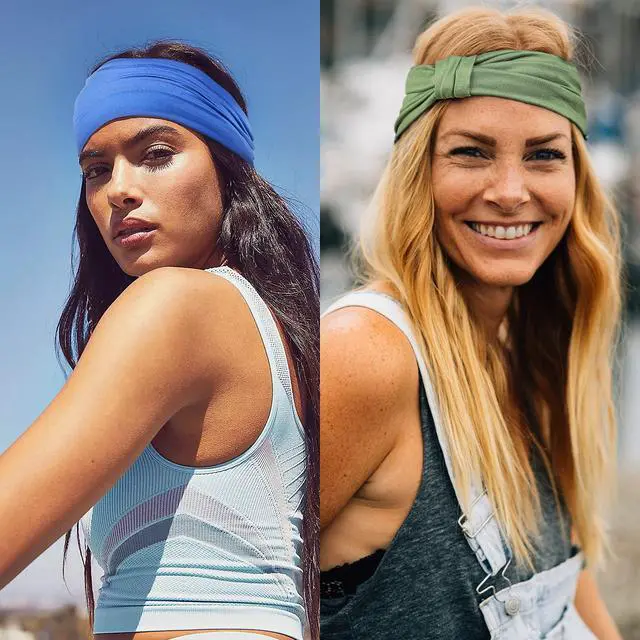 Alt view image 6 of 7 - 6 Pack Wide Headbands for Women Non Slip Soft Elastic Hair Bands Yoga Running Sports Workout Gym Head Wraps, Knotted Cotton Cloth African Turbans Bandana (with 6 Pcs Hair Ties)