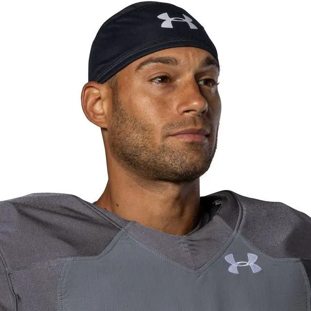 Alt view image 3 of 4 - Unisex Football Skull & Wave Cap, Cooling Helmet & Hair Cap with 4-Way Stretch & Elastic Fabric, OSFA, Black
