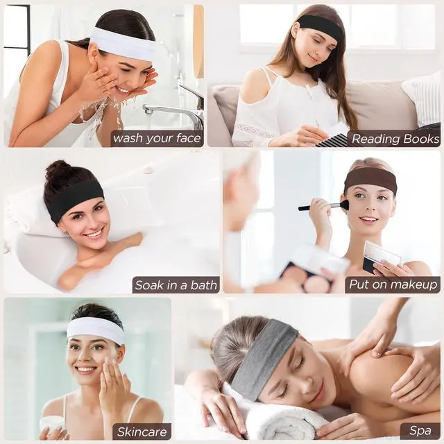 Alt view image 7 of 7 - Headbands for Women, 8pcs Stretchy Non Slip Soft Cotton Cloth Hair Bands for Sports, Workout, Yoga and Running