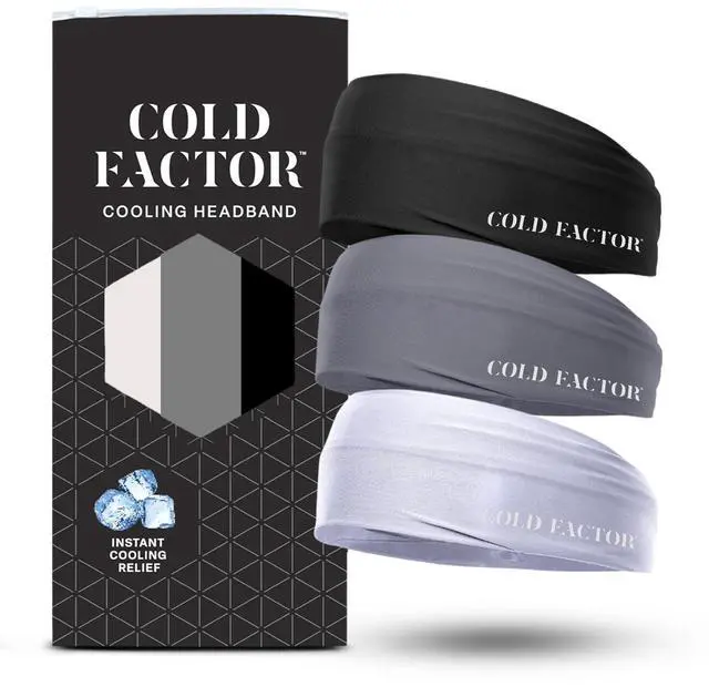 Main image of Instant Cooling Headband for Women and Men, 3 Pack, Neutral