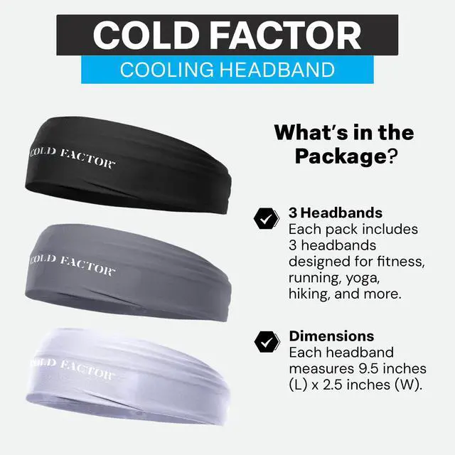 Alt view image 2 of 7 - Instant Cooling Headband for Women and Men, 3 Pack, Neutral