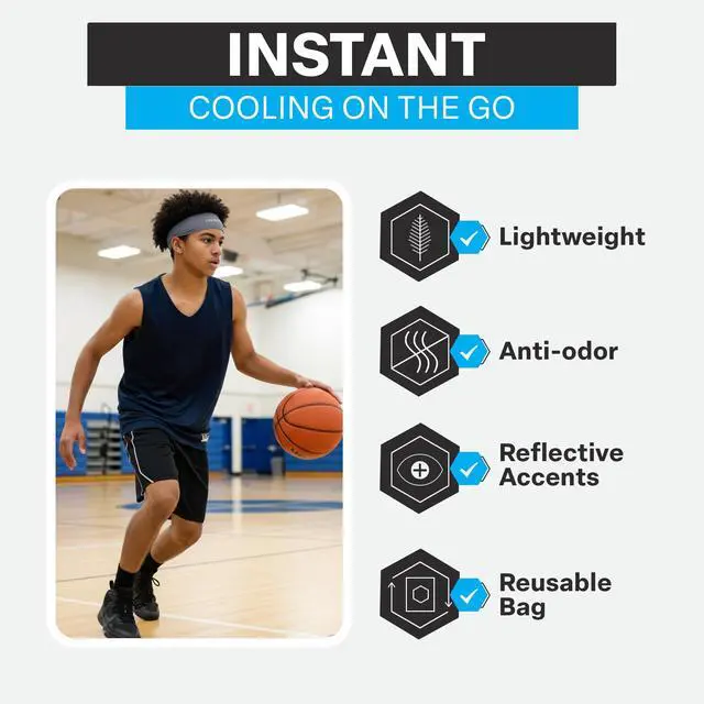 Alt view image 7 of 7 - Instant Cooling Headband for Women and Men, 3 Pack, Neutral