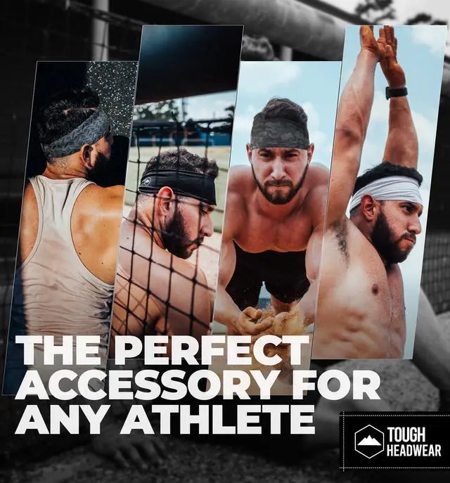 Alt view image 5 of 6 - Mens Headband | Sweat Headbands for Men Working Out Running Sports Gym Athletic Cycling Football Sweat Bands Headbands Men Women, Exercise Head Band for Long Hair Basketball Workout Sweatband