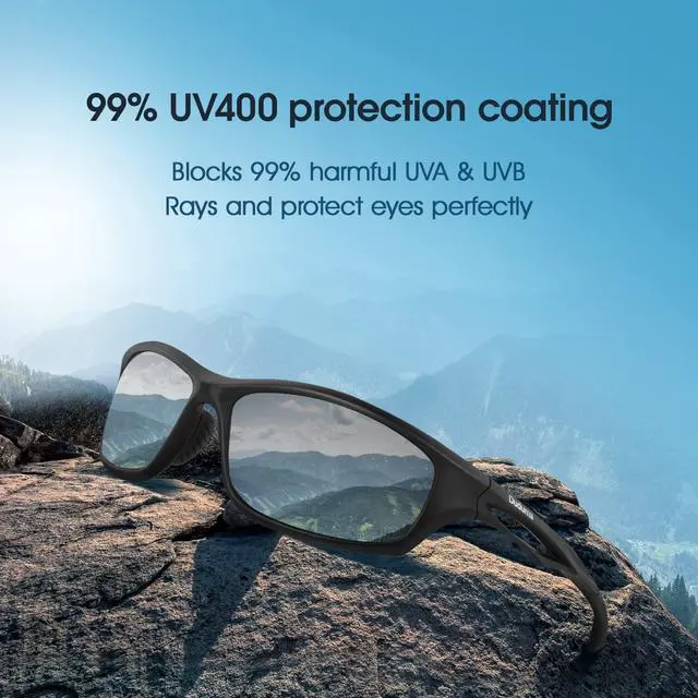Alt view image 2 of 5 - Polarized Sports Sunglasses for Men Women Running Cycling Fishing Golf Driving Shades Sun Glasses Tr90 (black matte frame with black lens)