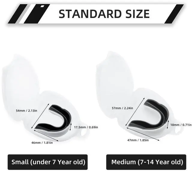 Alt view image 3 of 7 - 5 Pack Toddler Kids Youth Moldable Sports Mouth Guard with Case