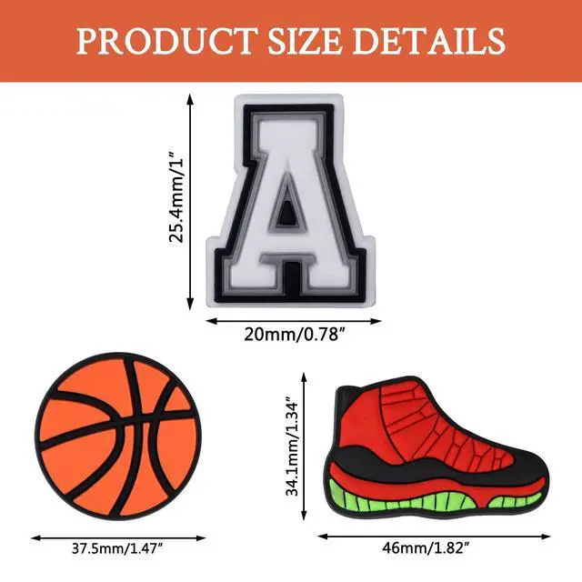 Alt view image 3 of 6 - Sports Letter Charms for Bogg Bag, Football Baseball Softball Basketball Soccer Volleyball Inserts for Beach Handbag Decoration