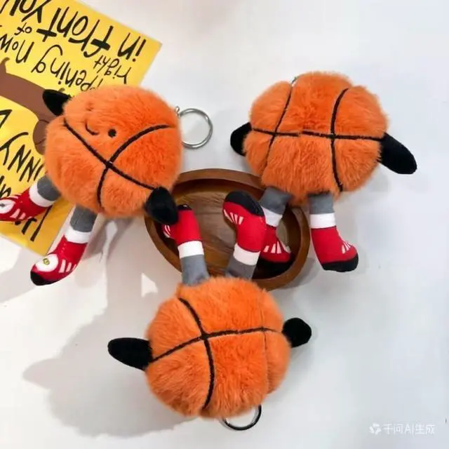 Alt view image 4 of 7 - Cute Plush Basketball Keychain Sport Keyring Charm Handbag Pendant (Basketball)
