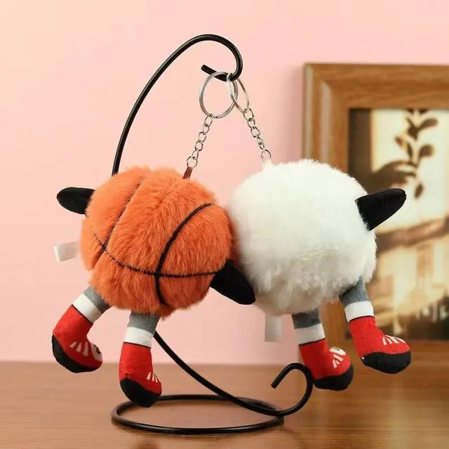 Alt view image 5 of 7 - Cute Plush Basketball Keychain Sport Keyring Charm Handbag Pendant (Basketball)