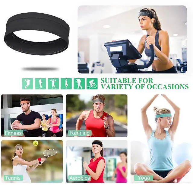 Alt view image 6 of 7 - 6Pack Sweat Bands Headbands for Women Workout, Women's Fashion Non Slip Headband, Moisture Wicking Sweatband for Sports Running Athletic Yoga